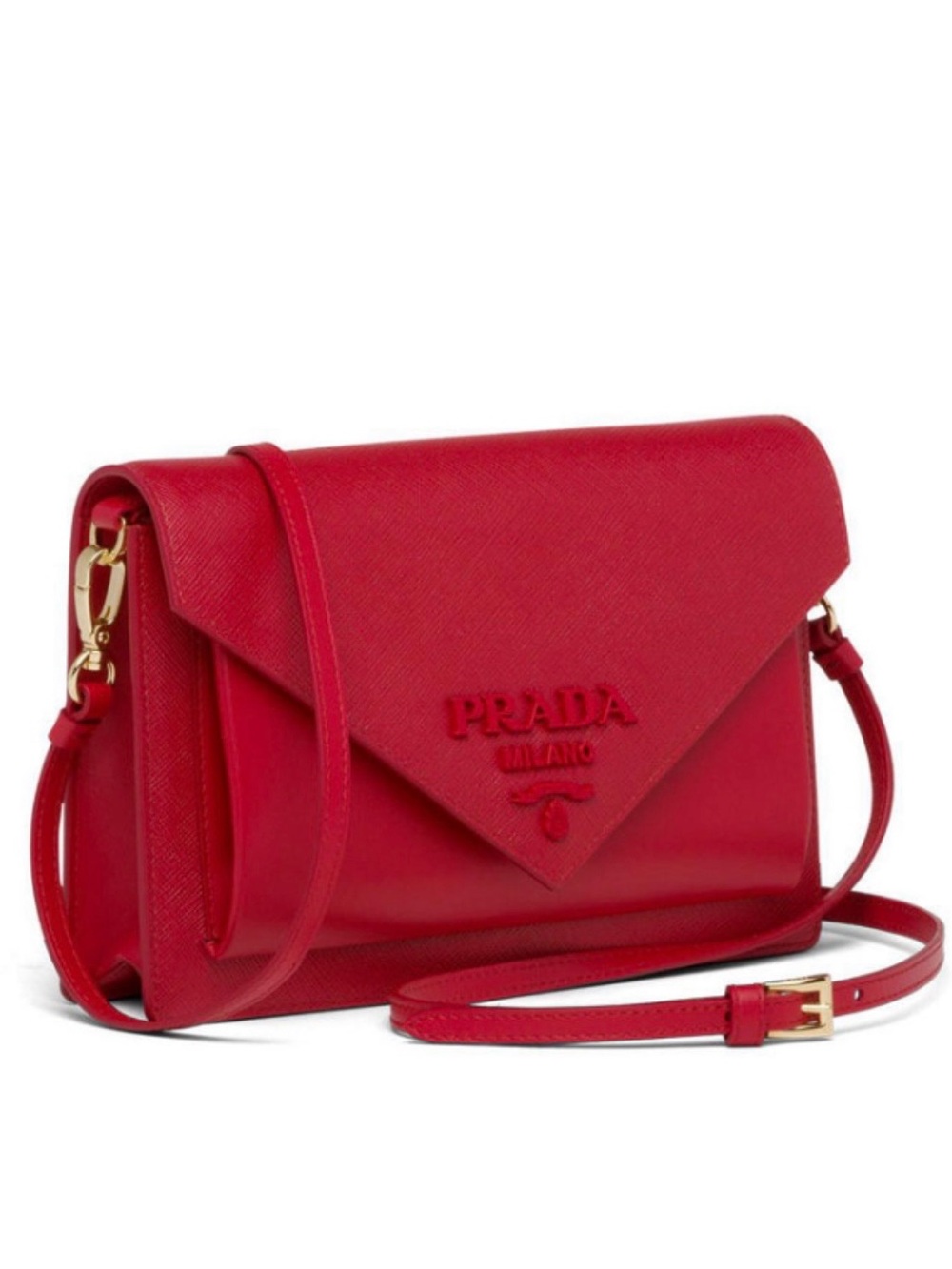 *New without tags* Prada Red Leather Envelope Crossbody Bag
